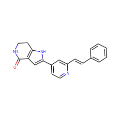 O=C1NCCc2[nH]c(-c3ccnc(/C=C/c4ccccc4)c3)cc21 ZINC000038482297