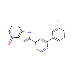 O=C1NCCc2[nH]c(-c3ccnc(-c4cccc(Cl)c4)c3)cc21 ZINC000028645458