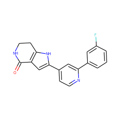 O=C1NCCc2[nH]c(-c3ccnc(-c4cccc(F)c4)c3)cc21 ZINC000028645470