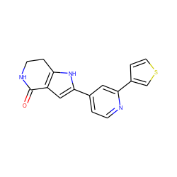 O=C1NCCc2[nH]c(-c3ccnc(-c4ccsc4)c3)cc21 ZINC000028645422