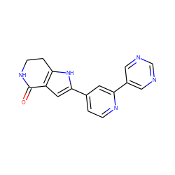 O=C1NCCc2[nH]c(-c3ccnc(-c4cncnc4)c3)cc21 ZINC000028645408