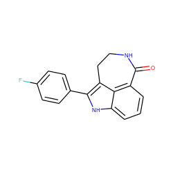 O=C1NCCc2c(-c3ccc(F)cc3)[nH]c3cccc1c23 ZINC000000008847