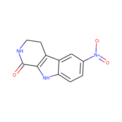 O=C1NCCc2c1[nH]c1ccc([N+](=O)[O-])cc21 ZINC000000077349