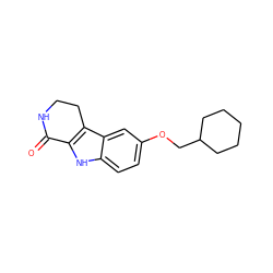 O=C1NCCc2c1[nH]c1ccc(OCC3CCCCC3)cc21 ZINC000028820131