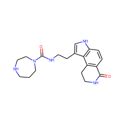 O=C1NCCc2c1ccc1[nH]cc(CCNC(=O)N3CCCNCC3)c21 ZINC000043079699