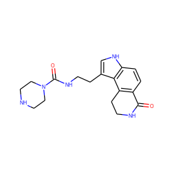 O=C1NCCc2c1ccc1[nH]cc(CCNC(=O)N3CCNCC3)c21 ZINC000042922160