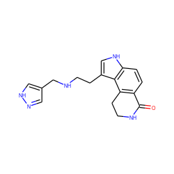 O=C1NCCc2c1ccc1[nH]cc(CCNCc3cn[nH]c3)c21 ZINC000043012680