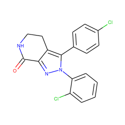 O=C1NCCc2c1nn(-c1ccccc1Cl)c2-c1ccc(Cl)cc1 ZINC000040412257