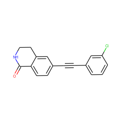 O=C1NCCc2cc(C#Cc3cccc(Cl)c3)ccc21 ZINC000066066012