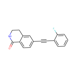 O=C1NCCc2cc(C#Cc3ccccc3F)ccc21 ZINC000066073909