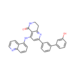 O=C1NCCc2nc(-c3cccc(-c4cccc(O)c4)c3)cc(Nc3cccc4ncccc34)c21 ZINC000116991391