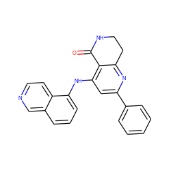 O=C1NCCc2nc(-c3ccccc3)cc(Nc3cccc4cnccc34)c21 ZINC000116991507