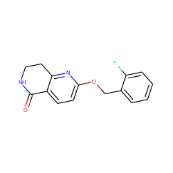 O=C1NCCc2nc(OCc3ccccc3F)ccc21 ZINC000142348709