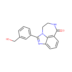 O=C1NCCn2c(-c3cccc(CO)c3)nc3cccc1c32 ZINC000013492941