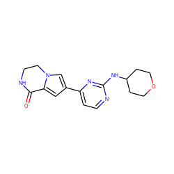 O=C1NCCn2cc(-c3ccnc(NC4CCOCC4)n3)cc21 ZINC001772606867