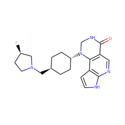 O=C1NCN([C@H]2CC[C@H](CN3CC[C@@H](F)C3)CC2)c2c1cnc1[nH]ccc21 ZINC001772573090