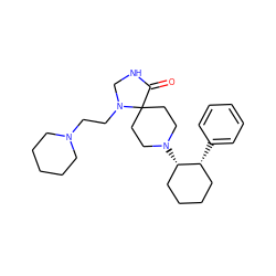 O=C1NCN(CCN2CCCCC2)C12CCN([C@H]1CCCC[C@H]1c1ccccc1)CC2 ZINC000028567871