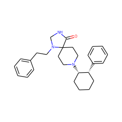 O=C1NCN(CCc2ccccc2)C12CCN([C@H]1CCCC[C@H]1c1ccccc1)CC2 ZINC000013981799