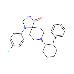 O=C1NCN(c2ccc(F)cc2)C12CCN([C@H]1CCCC[C@H]1c1ccccc1)CC2 ZINC000028566758