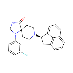 O=C1NCN(c2cccc(F)c2)C12CCN([C@@H]1Cc3cccc4cccc1c34)CC2 ZINC000026395943