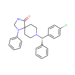 O=C1NCN(c2ccccc2)C12CCN([C@@H](c1ccccc1)c1ccc(Cl)cc1)CC2 ZINC000028886165