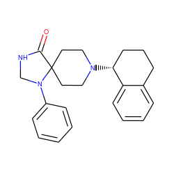 O=C1NCN(c2ccccc2)C12CCN([C@@H]1CCCc3ccccc31)CC2 ZINC000013806880