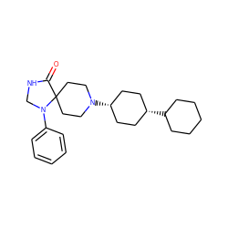 O=C1NCN(c2ccccc2)C12CCN([C@H]1CC[C@@H](C3CCCCC3)CC1)CC2 ZINC000100852712