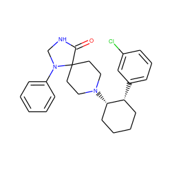 O=C1NCN(c2ccccc2)C12CCN([C@H]1CCCC[C@H]1c1cccc(Cl)c1)CC2 ZINC000028566963