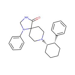 O=C1NCN(c2ccccc2)C12CCN([C@H]1CCCC[C@H]1c1ccccc1)CC2 ZINC000013981793