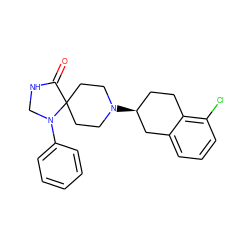 O=C1NCN(c2ccccc2)C12CCN([C@H]1CCc3c(Cl)cccc3C1)CC2 ZINC000013806829