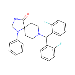 O=C1NCN(c2ccccc2)C12CCN(C(c1ccccc1F)c1ccccc1F)CC2 ZINC000028886209