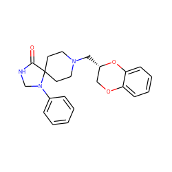 O=C1NCN(c2ccccc2)C12CCN(C[C@H]1COc3ccccc3O1)CC2 ZINC000053113561