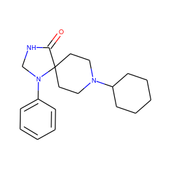 O=C1NCN(c2ccccc2)C12CCN(C1CCCCC1)CC2 ZINC000027899333