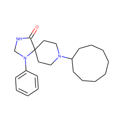 O=C1NCN(c2ccccc2)C12CCN(C1CCCCCCCC1)CC2 ZINC000027897718