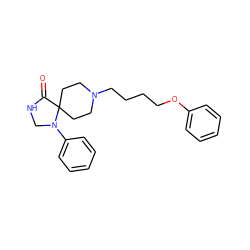 O=C1NCN(c2ccccc2)C12CCN(CCCCOc1ccccc1)CC2 ZINC000013832623