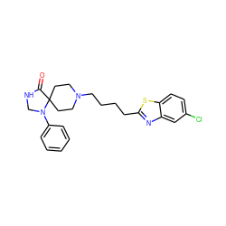 O=C1NCN(c2ccccc2)C12CCN(CCCCc1nc3cc(Cl)ccc3s1)CC2 ZINC000653880658