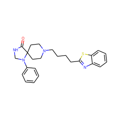 O=C1NCN(c2ccccc2)C12CCN(CCCCc1nc3ccccc3s1)CC2 ZINC000653889450