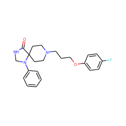 O=C1NCN(c2ccccc2)C12CCN(CCCOc1ccc(F)cc1)CC2 ZINC000001846593