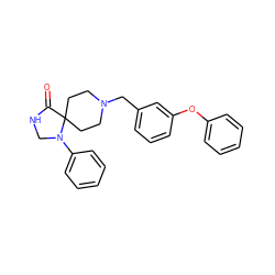 O=C1NCN(c2ccccc2)C12CCN(Cc1cccc(Oc3ccccc3)c1)CC2 ZINC000013864323