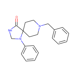 O=C1NCN(c2ccccc2)C12CCN(Cc1ccccc1)CC2 ZINC000001699052