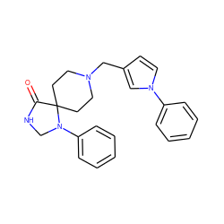 O=C1NCN(c2ccccc2)C12CCN(Cc1ccn(-c3ccccc3)c1)CC2 ZINC000013744959