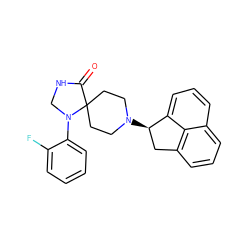 O=C1NCN(c2ccccc2F)C12CCN([C@@H]1Cc3cccc4cccc1c34)CC2 ZINC000026398319