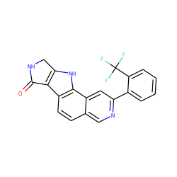 O=C1NCc2[nH]c3c(ccc4cnc(-c5ccccc5C(F)(F)F)cc43)c21 ZINC000072111511