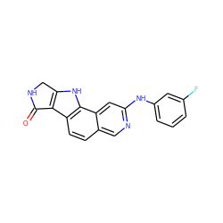 O=C1NCc2[nH]c3c(ccc4cnc(Nc5cccc(F)c5)cc43)c21 ZINC000072111353