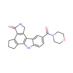 O=C1NCc2c1c1c(c3[nH]c4ccc(C(=O)N5CCOCC5)cc4c23)CCC1 ZINC000028569546