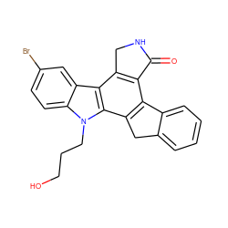 O=C1NCc2c1c1c(c3c2c2cc(Br)ccc2n3CCCO)Cc2ccccc2-1 ZINC000013530065