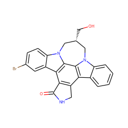 O=C1NCc2c1c1c3cc(Br)ccc3n3c1c1c2c2ccccc2n1C[C@@H](CO)C3 ZINC000028819526