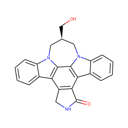 O=C1NCc2c1c1c3ccccc3n3c1c1c2c2ccccc2n1C[C@@H](CO)C3 ZINC000028819501