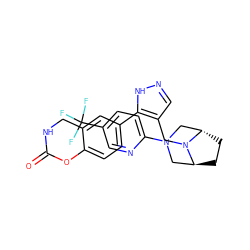 O=C1NCc2cc(-c3[nH]ncc3CN3[C@H]4CC[C@H]3CN(c3ccc(C(F)(F)F)cn3)C4)ccc2O1 ZINC000144036781