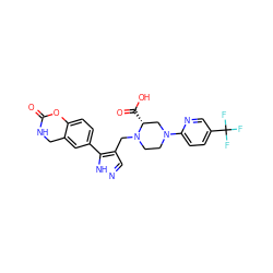 O=C1NCc2cc(-c3[nH]ncc3CN3CCN(c4ccc(C(F)(F)F)cn4)C[C@H]3C(=O)O)ccc2O1 ZINC000143831512